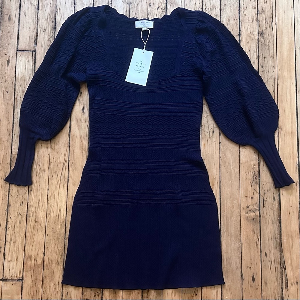 NWT Sezane Hallie Dress in Marine size small